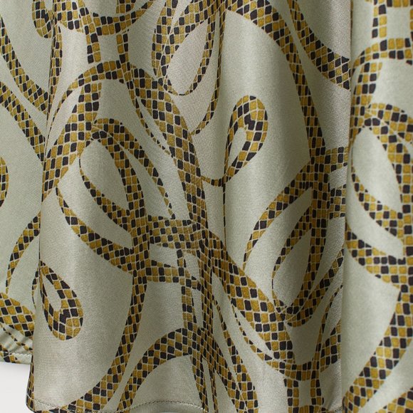 Richard Allan x H&M Collab Patterned Skirt Sz 14 Olive Green - Picture 6 of 6